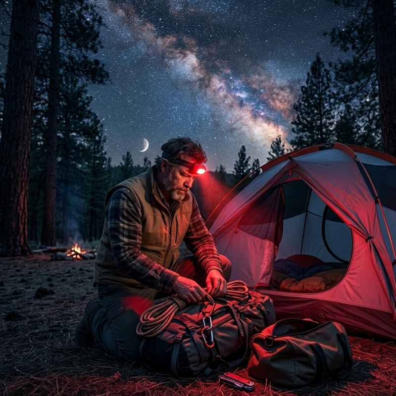 Why Experienced Campers Carry a Red-Light Headlamp