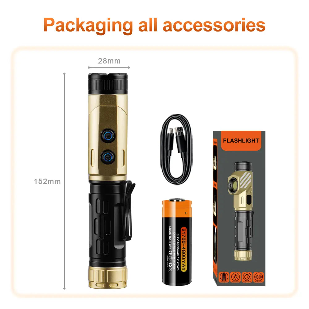 Helius F302 90° Angle Adjustable Dual-LED Flashlight