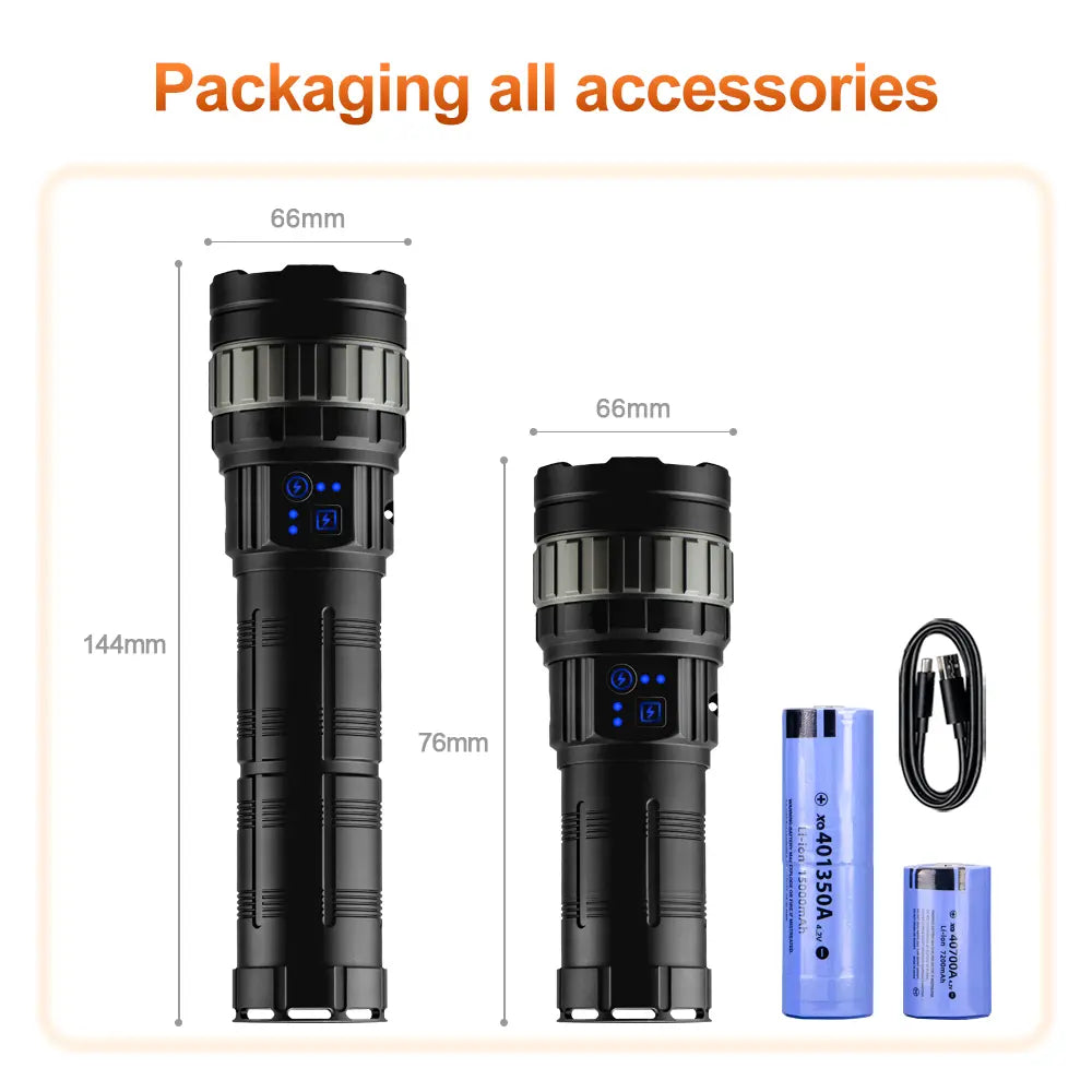 Helius G930 20W White Laser COB Zoomable Flashlight