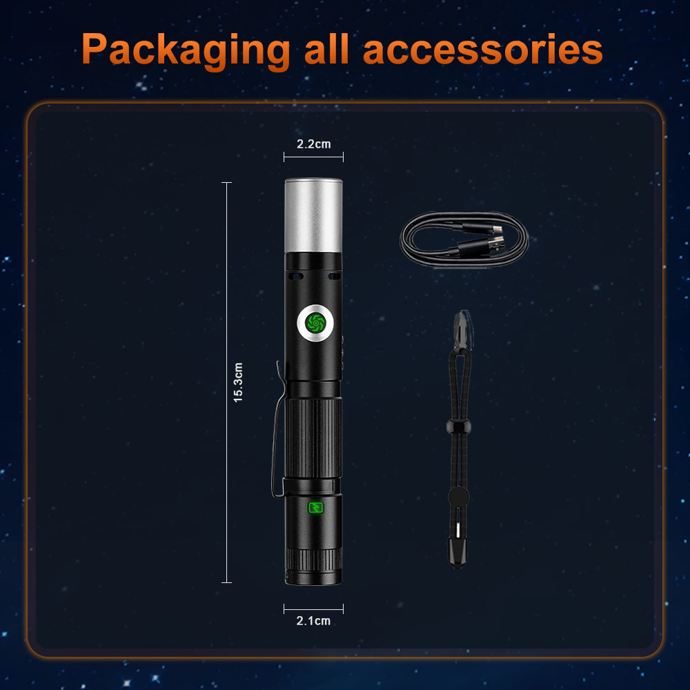 Helius M61 COB Warning Light Aluminum Alloy Lighter Flashlight