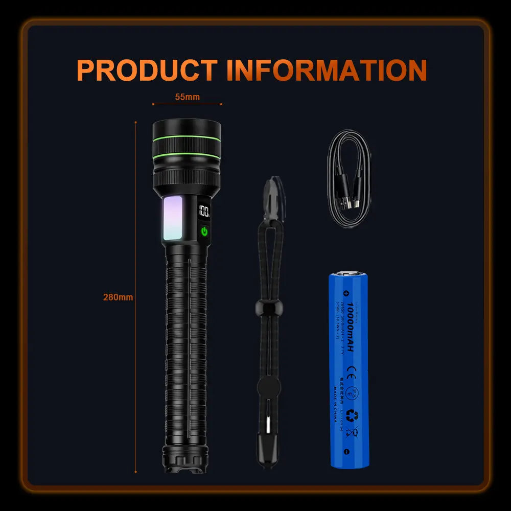 Helius XJ02-plus Large Floodlight COB Zoomable Flashlight