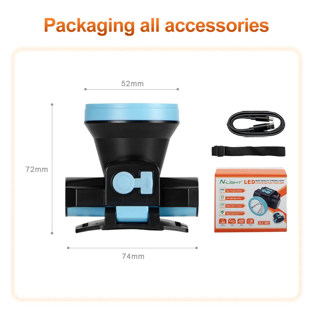 Helius XJ401 Lightweight Rechargeable LED Headlamp