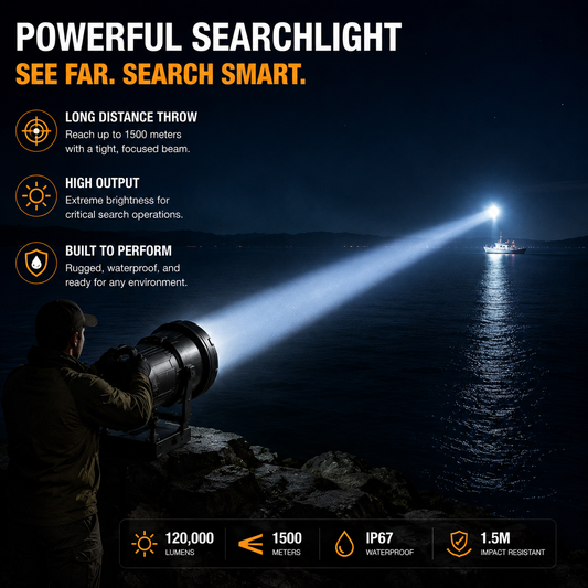Why Searchlights Use Narrow Throw Beams
