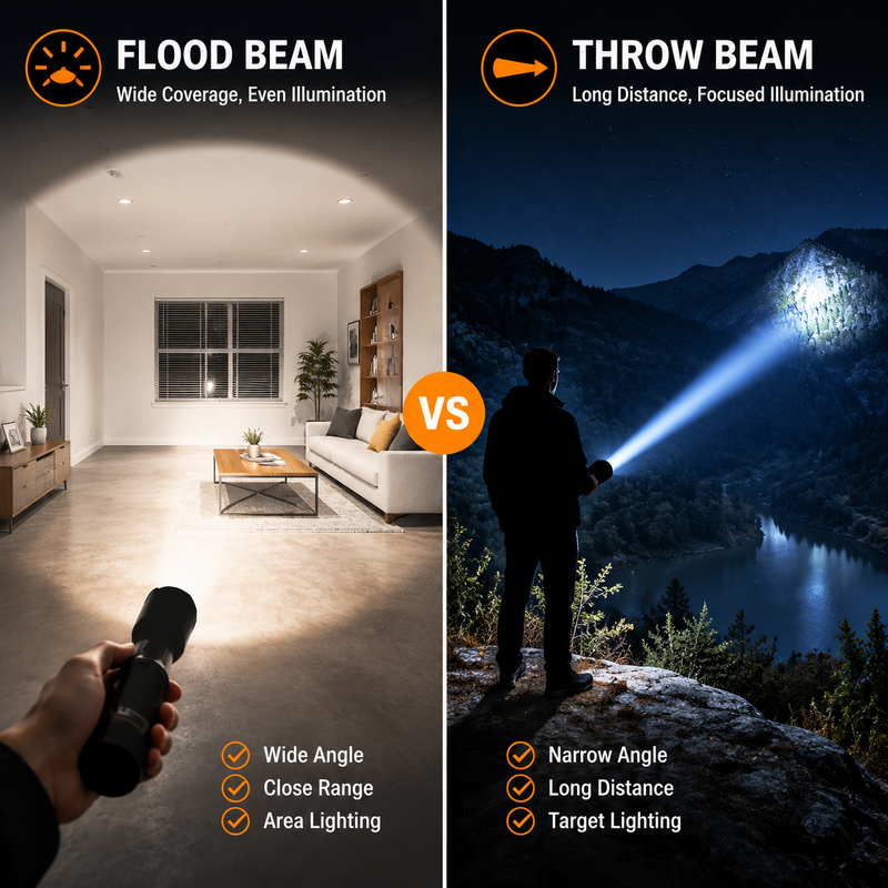 Understanding Flashlight Beam Patterns: Spot, Flood, Hybrid, and Zoom