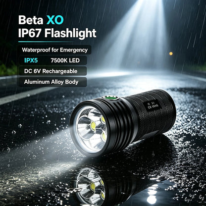 Helius Beta XO Flashlight — 10000LM, 3× XHP50, USB-C Rechargeable, IPX5