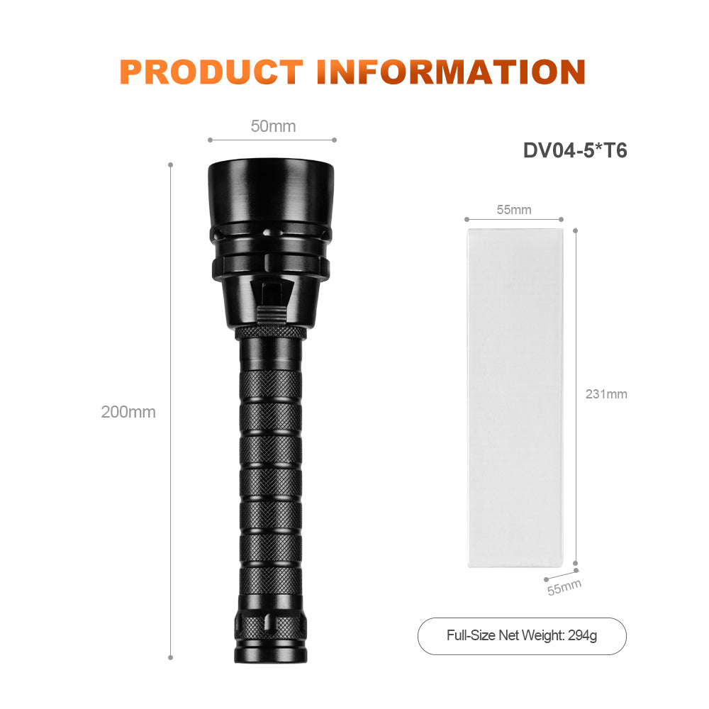 Helius DV04 3000 Lumens T6/L2 LED Scuba Diving Light