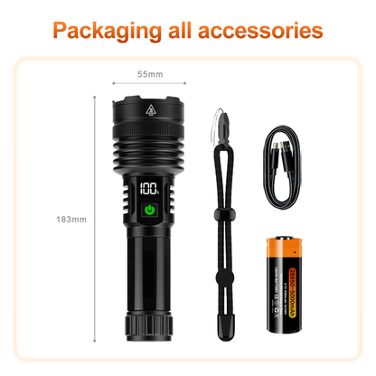 Helius YD04 3 White Laser LED Zoomable Rechargable Flashlight
