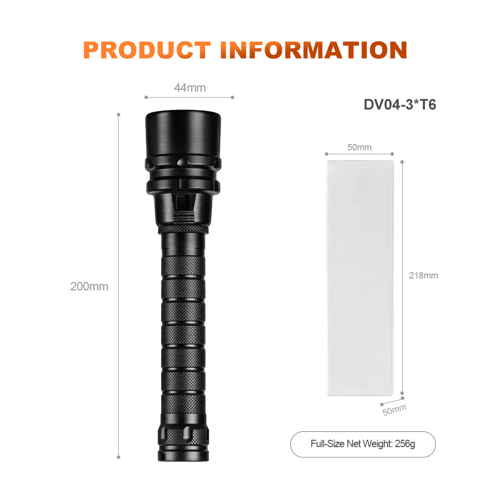 Helius DV04 3000 Lumens T6/L2 LED Scuba Diving Light