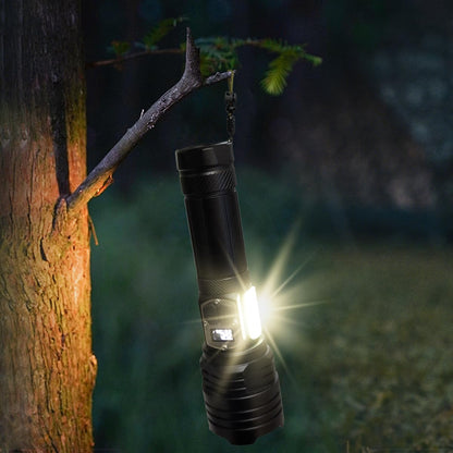 T10 COB Side Zoomable Flashlight with LCD Display