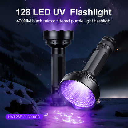 UV100C / UV128B Professional UV Flashlight (390-400nm) – Fluorescence Detection / Pet Urine / Industrial Inspection