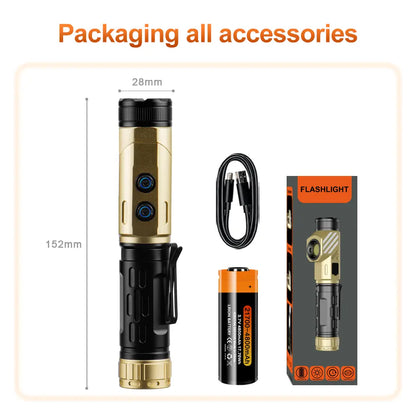 Helius F302 90° Angle Adjustable Dual-LED Flashlight