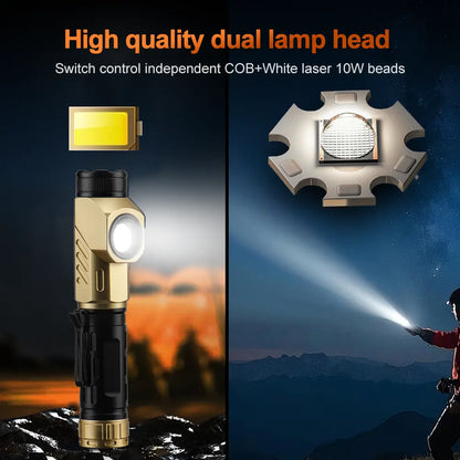 Helius F302 90° Angle Adjustable Dual-LED Flashlight