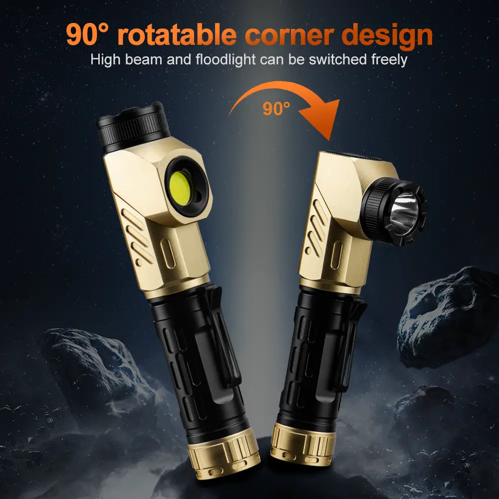 Helius F302 90° Angle Adjustable Dual-LED Flashlight