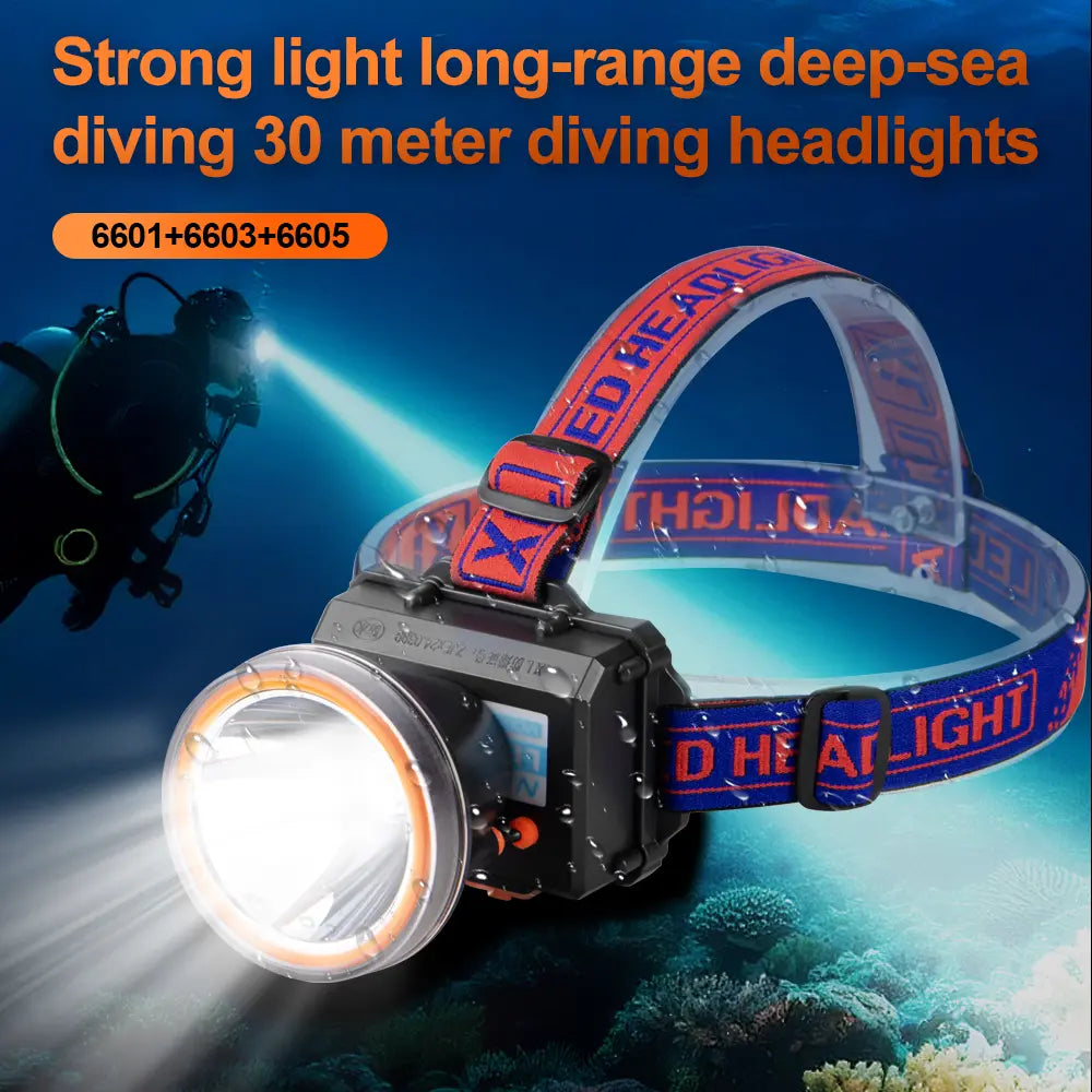 Helius XJ-6605 Rechargeable 80° Adjustable Scuba Diving Headlamp