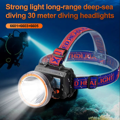 Helius XJ-6605 Rechargeable 80° Adjustable Scuba Diving Headlamp