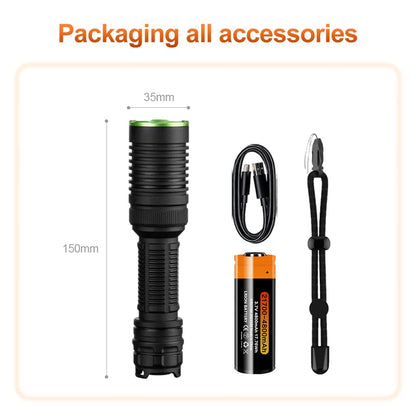 Helius X76 65W White Laser Zoomable LED Flashlight