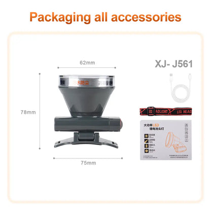 Helius XJ-J561 Rechargeable Adjustable Portable Lightweight Headlamp