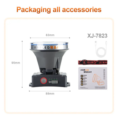 Helius XJ-J561 Rechargeable Adjustable Portable Lightweight Headlamp