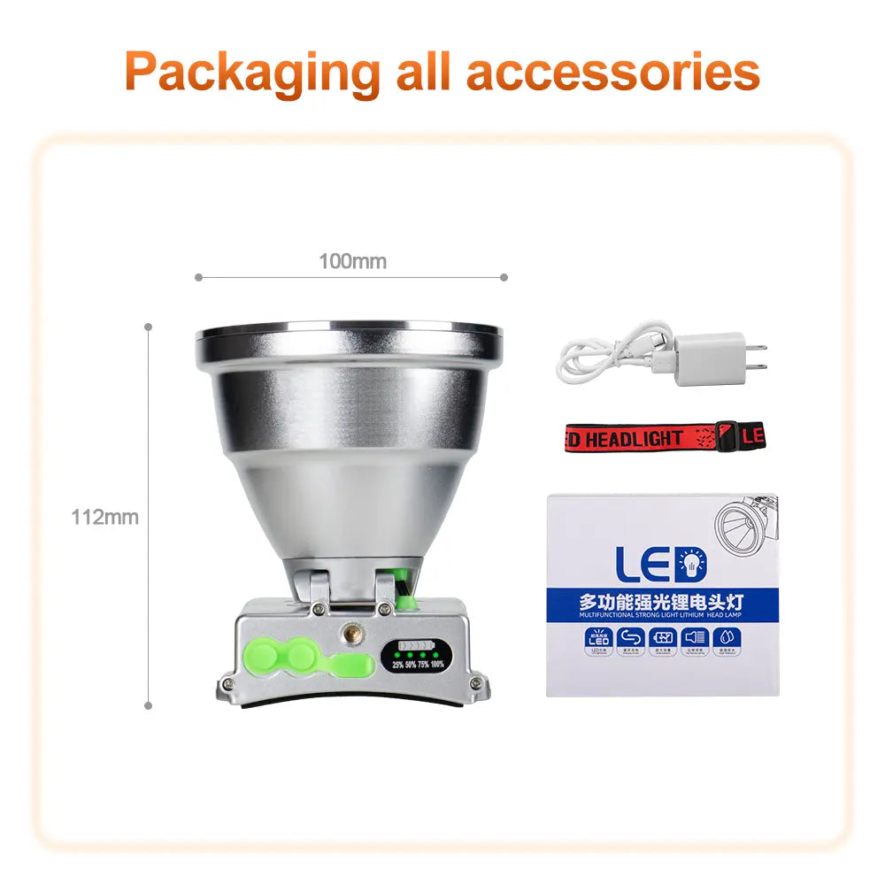 Helius 9801F High Power Build In Battery LED Headlamp