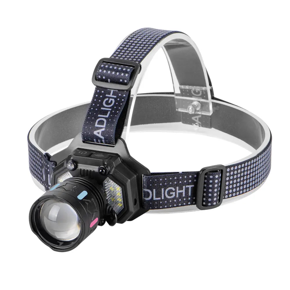 Helius H-8501-1 White with Blue Dual Laser Beads COB Headlamp
