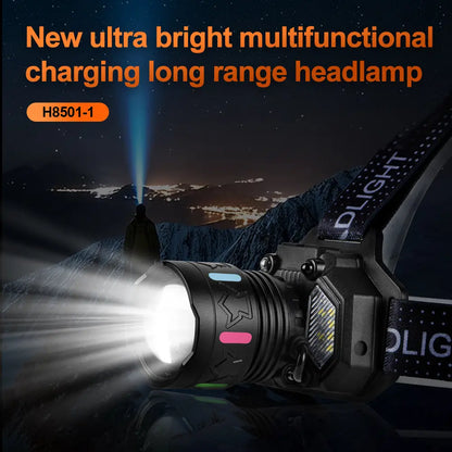 Helius H-8501-1 White with Blue Dual Laser Beads COB Headlamp