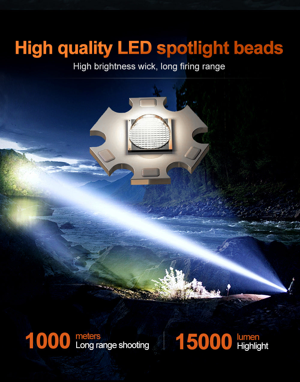 Helius TK-K5 15000 Lumen 1500m+ Long Range Search Light