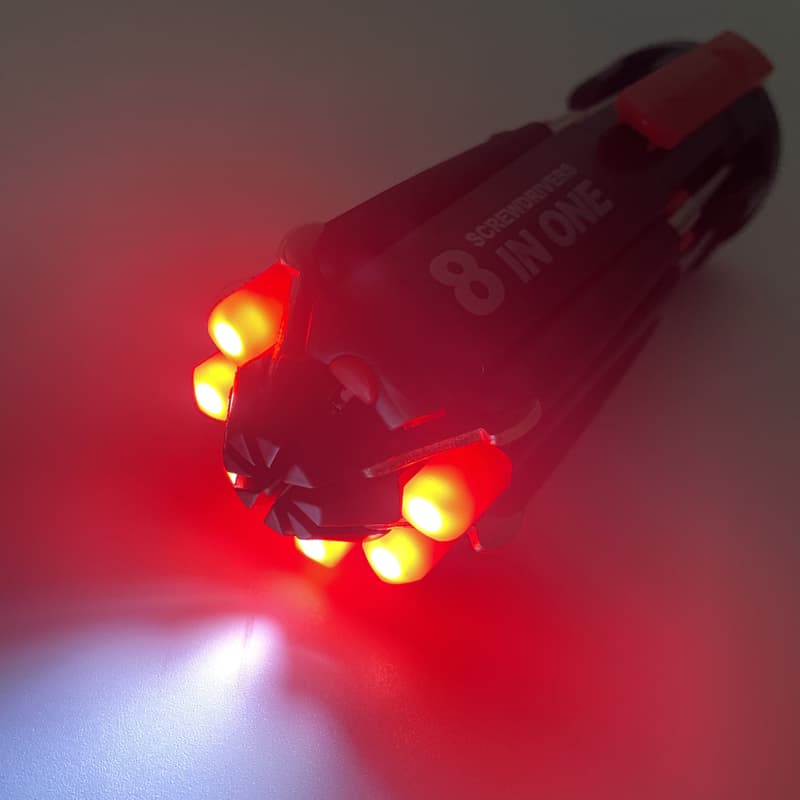 QC718 8 In 1 Screwdriver Set LED Flashlight