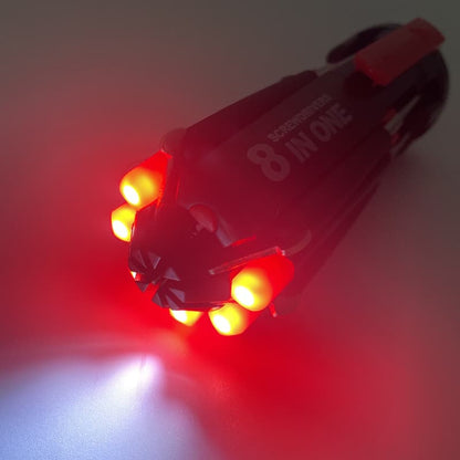 QC718 8 In 1 Screwdriver Set LED Flashlight