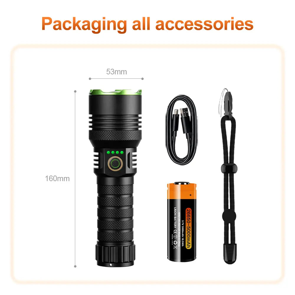 Helius X77 White Laser Zoomable Flashlight