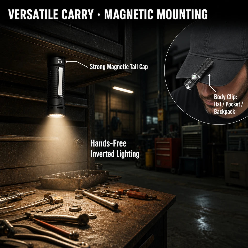 Helius E35 Flashlight — 5000LM P50.4, 480m, IPX7, USB-C, 21700