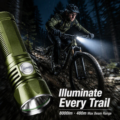 Helius E35pro Bike Flashlight — 8000LM P70.4, 480m, IPX7, USB-C