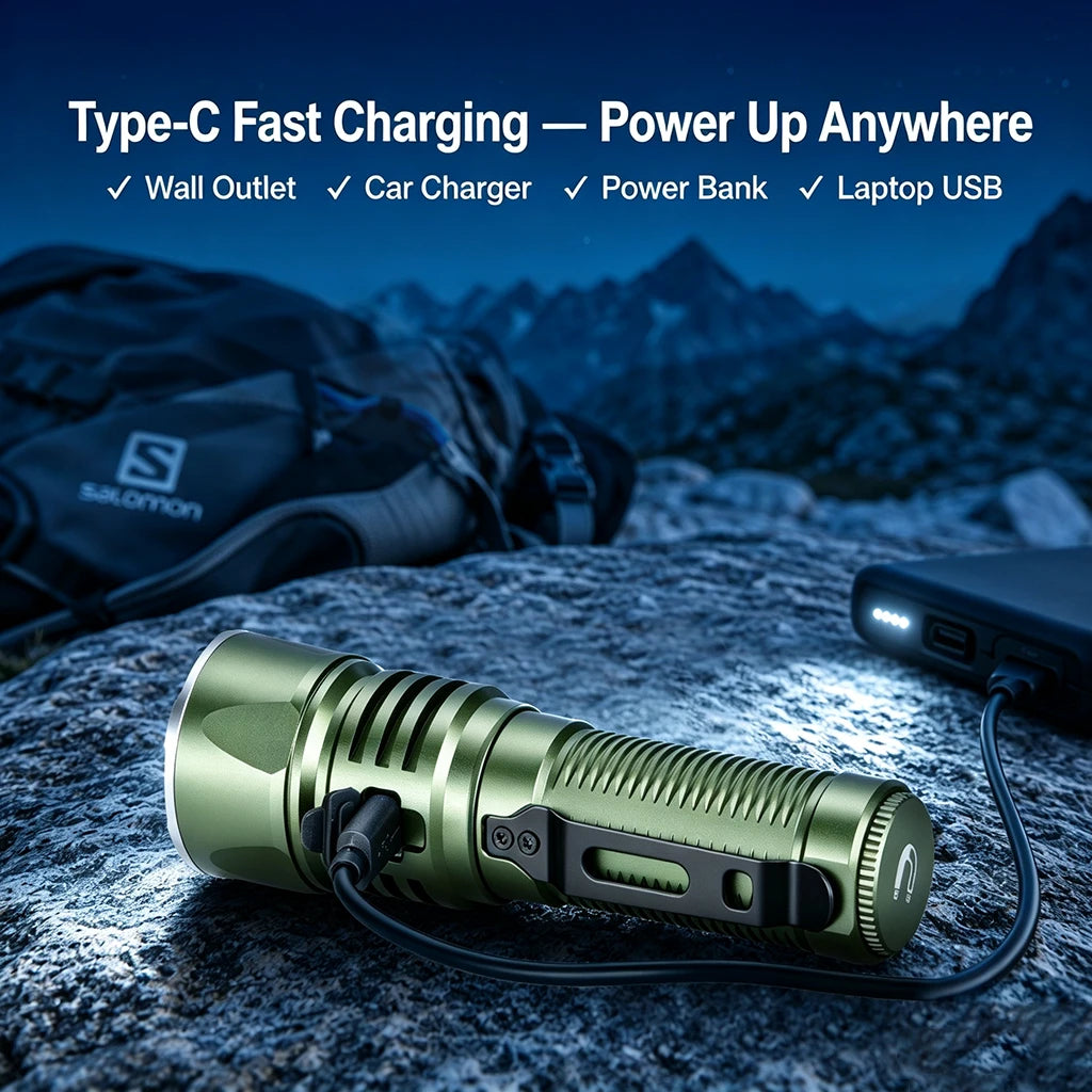 Helius E35pro Bike Flashlight — 8000LM P70.4, 480m, IPX7, USB-C