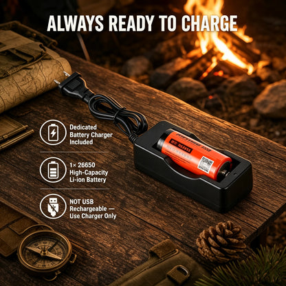 Helius M8S Flashlight — 2000LM SST40, 479m, IPX7, 26650 Battery