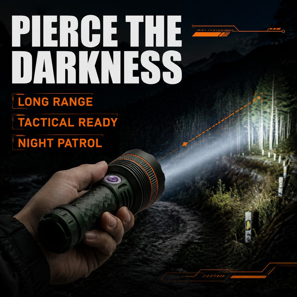 Helius YD-D9 Zoomable Flashlight — 3000LM 7070 Laser, 1000m, Type-C