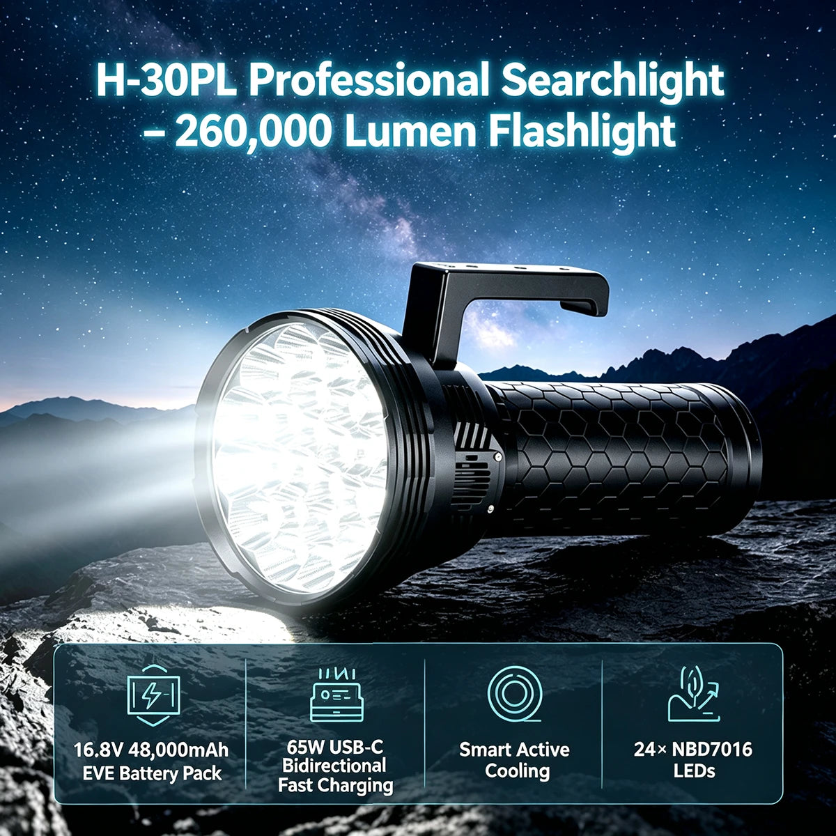Helius H-30PL 260,000 Lumens Search Light