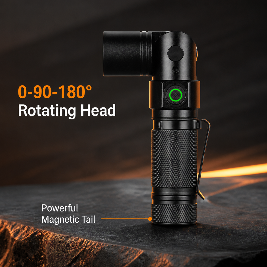 H7303 Folding Angle Explosion-Proof Flashlight (ExibⅡCT4) – 180° Swivel Head + Magnetic Base + Smart Battery Ring