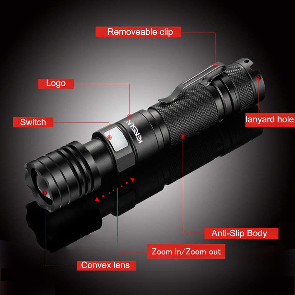 Convenient Powerful Zoomable 1600 lumens Flashlight Zeta XV