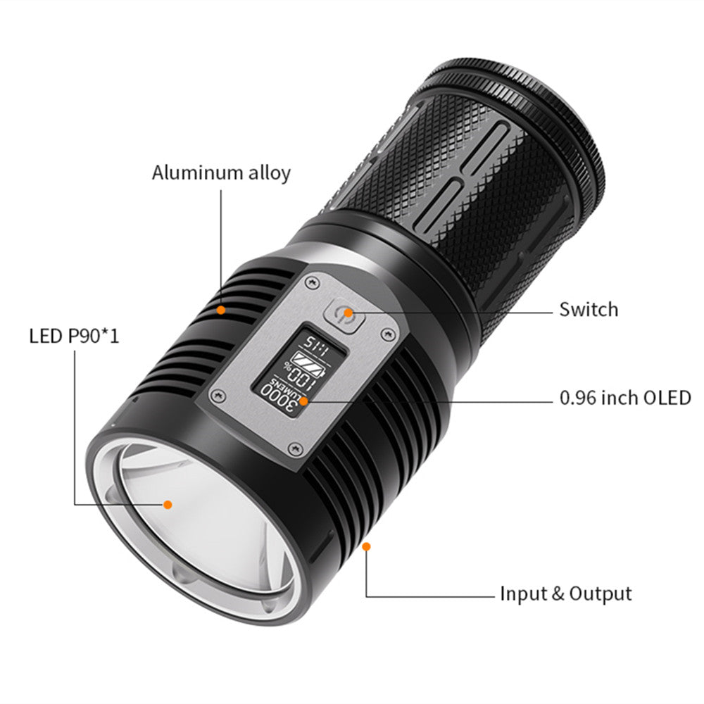OLED Smart Digital Display Flashlight GTR30