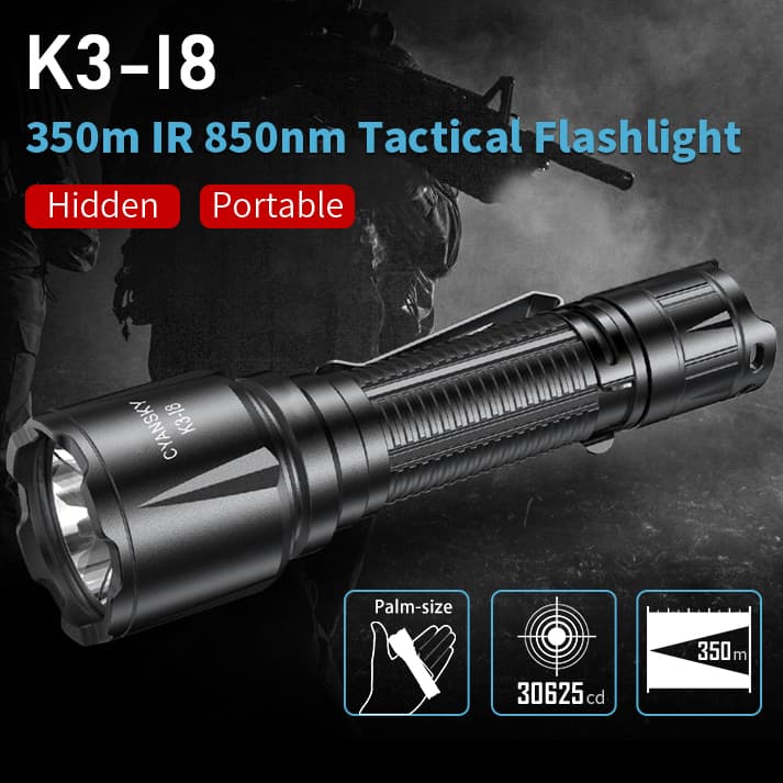 K3I8, Helius, ir lights for night vision, led rechargeable flashlight, night hunting, IR illuminator flashlight