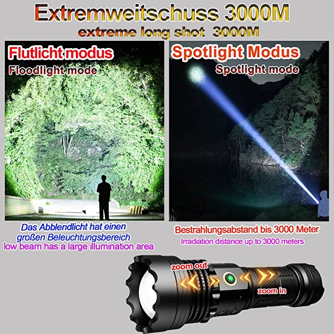 flashlights for camping, flashlights for hiking, military flashlight, rechargeable flashlights high lumens, Helius, R02, led rechargeable flashlight, Long-Range Illumination Tactical Flashlight, handheld flashlights, bright flashlight