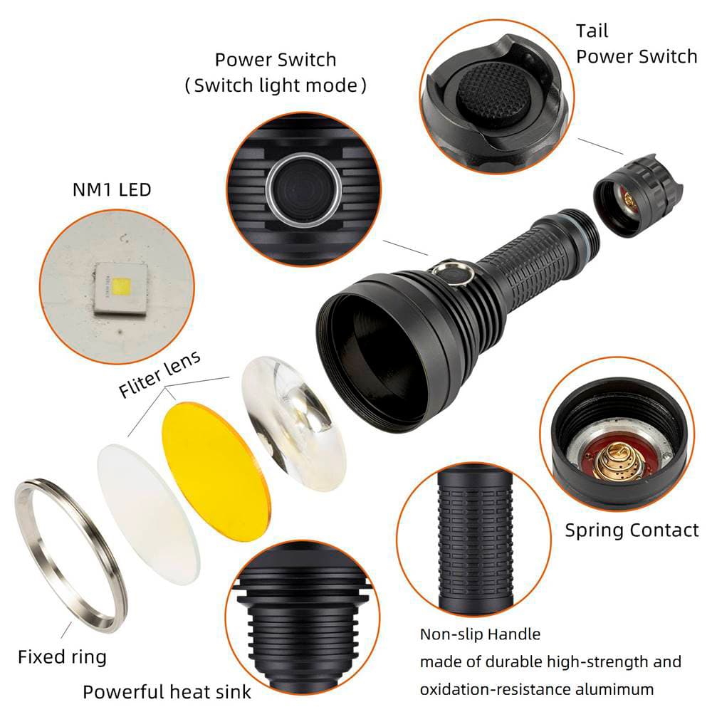 3800 Lumens Spotlight LEP Flashlight X40